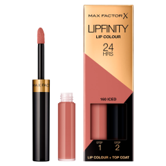 Max Factor Lipfinity Lip Colour Lipstick 2-Step Long Lasting 160 Iced 2.3ml + 1.9g