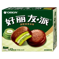 ORION CHOCO PIE 12PCS (GREEN TEA FLAVOUR) 432g