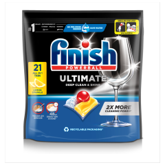 Finish Ultimate Deep Clean & Shine Dishwasher Tablets Lemon - 21 Tabs