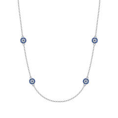 Ever Faith Evil Eye Necklace Choker 925 Sterling Silver CZ Dainty Jewelry for Women 18"