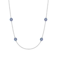 Ever Faith Evil Eye Necklace Choker 925 Sterling Silver CZ Dainty Jewelry for Women 18"