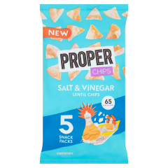 PROPERCHIPS Salt & Vinegar Lentil Chips 5 x 14g (70g)