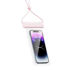 F22 Phone Waterproof Pouch | 50m Water Resistant Suitable for Diving | Five Fold Seal Touch Sensitive - Pink