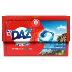 DAZ ALL in 1 PODS Washing Capsules, Whites & Colours, 24 Washes