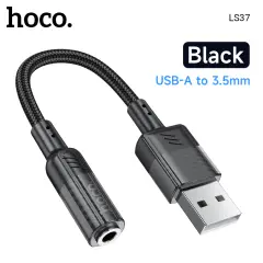 HOCO LS37 Headphone/Earphone Adapter USB-A to 3.55 Jack - Black 