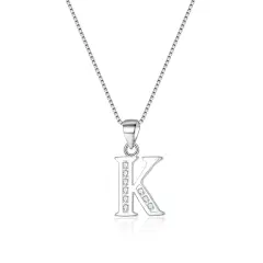 Ever Faith 925 Sterling Silver Initial Necklace CZ 26 Letters Alphabet Personalized Charm Pendant Necklace, Jewellery Gifts for Women Mom Girls Teen Anniversary Birthday Mothers Day Xmas Valentines