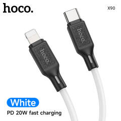 HOCO X90 Fast-charging 20W Type-C to Lightning Cable, Anti-bend & Anti-tangle - White