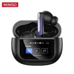 MINISO X25 Wireless Bluetooth Earphones with Touch-screen Display, 48H Battery-Life - Black