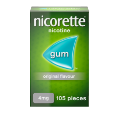 Nicorette 4mg Sugar Free Original Flavour Gum Nicotine 105 Pieces