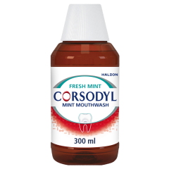 Corsodyl Antibacterial Mouthwash, Fresh Mint, 300 ml