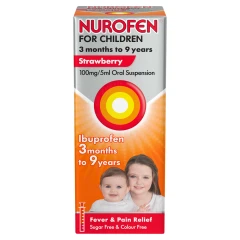 Nurofen Children Strawberry Oral Suspension 3mths to 9yrs Ibuprofen 100ml