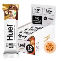 Huel Complete Nutrition Bars, Peanut Caramel, 55g, Pack of 12