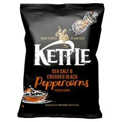 Kettle Sea Salt & Crushed Black Peppercorns Potato Chips 130g