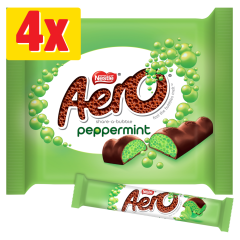 Aero Bubbly Peppermint Chocolate Bar 4 Pack Multipack 108g