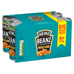 Heinz Tinned Baked Beans in a Rich Tomato Sauce 6 x 415g