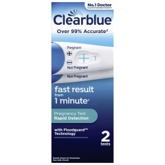 Clearblue Rapid Detection Pregnancy Test, Result As Fast As 1 Minute, 2 Tests