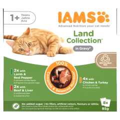 IAMS Delights Land Collection in Gravy Adult 1+ Years 8 x 85g (680g)