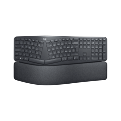 Logitech ERGO K860 Wireless Ergonomic Keyboard - Split Keyboard Layout, Wrist Rest, Natural Typing, Stain-Resistant Fabric, Windows/Mac, Bluetooth + USB, Windows/Mac, QWERTY UK English Layout - Grey