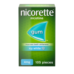 Nicorette Icy White 4mg Gum 105 Pieces Quit Smoking Aid