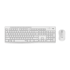 Logitech Wireless Mouse & Keyboard Combo with SilentTouch Technology - White