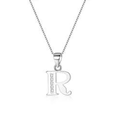 Ever Faith 925 Sterling Silver Initial Necklace CZ 26 Letters Alphabet Personalized Charm Pendant Necklace, Jewellery Gifts for Women Mom Girls Teen Anniversary Birthday Mothers Day Xmas Valentines