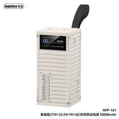 Remax Container series 27W+22.5W PD+QC fast charging power bank
 50000mAh RPP-161 White