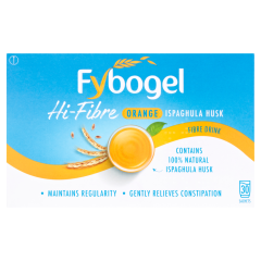 FYBOGEL HI-FIBRE ORANGE CONSTIPATION RELIEF SACHETS - ISPAGHULA HUSK FIBRE DRINK 10PK