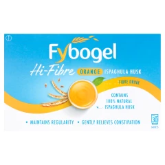 FYBOGEL HI-FIBRE ORANGE CONSTIPATION RELIEF SACHETS - ISPAGHULA HUSK FIBRE DRINK 10PK