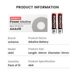 Ochama Alkaline Battery - AAA - pack in 10