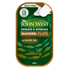 John West Mackerel Fillets in Oil with 8% Extra Virgin Olive Oil 115g