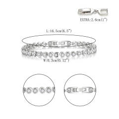 Ever Faith Classic Tennis Bracelets for Women 3MM Cubic Zircon 14K Gold Sliver Plated Bracelet AdjustableTrendy Jewelry Gift for Holiday 6.5-7.5 Inch