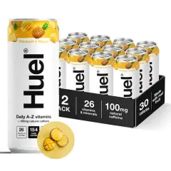 Huel Daily A-Z Vitamin, Energy Sparkling drink, 12*330ml, Pineapple & Mango