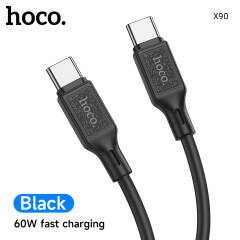 X90 Cool 60W silicone charging data cable for Type-C to Type-C black