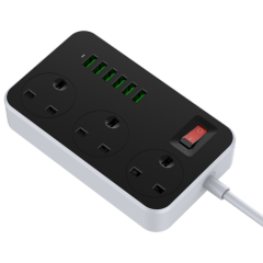 LDNIO Multi-function Power Strip | 3 Power Socket + 6 USB Ports | 2M