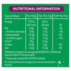 Ryvita Thins Rosemary & Sea Salt Flatbread Crackers 125g