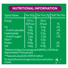 Ryvita Thins Rosemary & Sea Salt Flatbread Crackers 125g