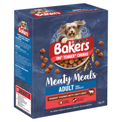 Bakers Meaty Meals Adult Dog Food with Beef 1kg