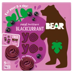 BEAR Fruit Yoyos Brilliant Blackcurrant Multipack 5x20g