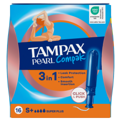 Tampax Pearl Compak Super Plus Tampons With Applicator x16