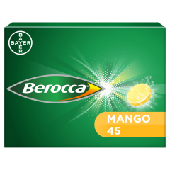 Berocca Food Supplement Mango Flavour 45 Effervescent Tablets