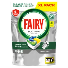 Fairy Platinum All In One Dishwasher Tablets Lemon, 51 Tablets