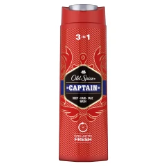 Old Spice Captain Shower Gel & Shampoo For Men 400 ml, 3-in-1, Long-lasting Fresh