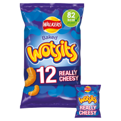 Walkers Wotsits Really Cheesy Multipack Snacks Crisps 12x16.5g