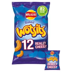 Walkers Wotsits Really Cheesy Multipack Snacks Crisps 12x16.5g