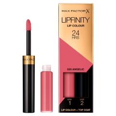 Max Factor Lipfinity Lip Colour Lipstick, 2-Step Long Lasting, 020 Angelic, 2.3ml + 1.9g