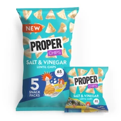 PROPERCHIPS Salt & Vinegar Lentil Chips 5 x 14g (70g)