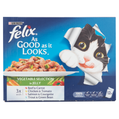 Felix As Good As It Looks Adult Cat Food Vegetable Selection in Jelly 12 x 100g