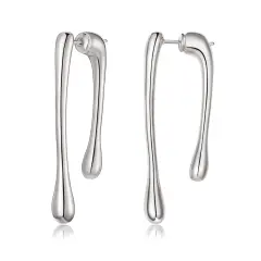 Ever Faith Sliver Dangle Drop Earrings for Women Front Back Earring 925 Sterling Sliver Post Hypoallergenic Trendy Jewelry Gift for Party Prom Wedding Graduation Valentine Chrismas