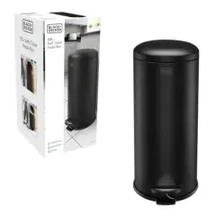 B+D 30L Dome Lid Pedal Bin - Matt Black