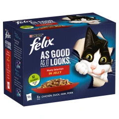 Felix As Good As It Looks Adult Cat Food Meaty Selection in Jelly 12 x 100g